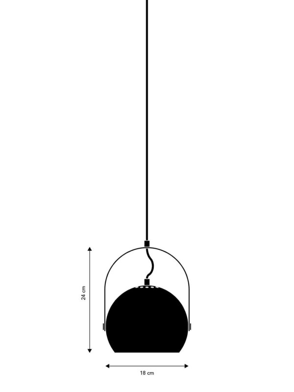 FRANDSEN lampa wisząca BALL W/HANDLE czarny mat - obrazek 3