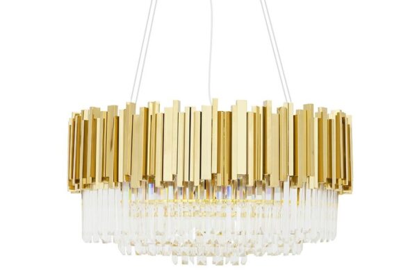 Lampa wisząca IMPERIAL GOLD 80 - stal, kryształ - obrazek 2