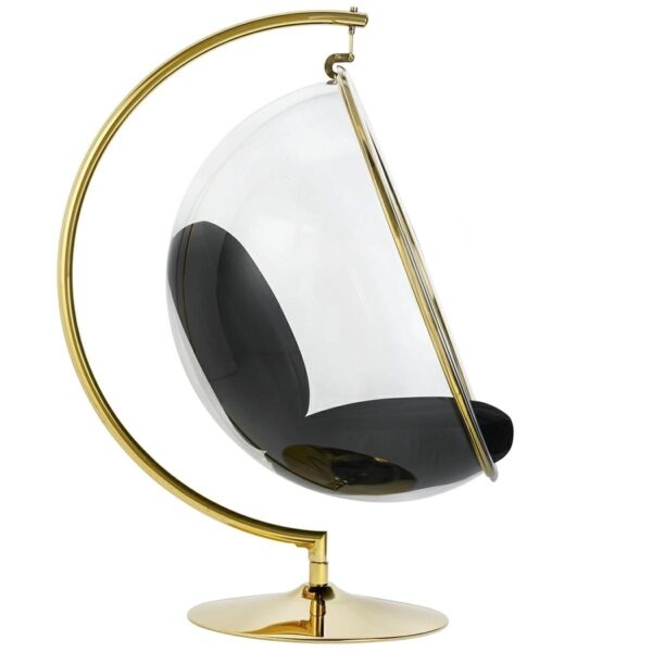 Fotel BUBBLE STAND GOLD VELVET poduszka czarna - obrazek 2