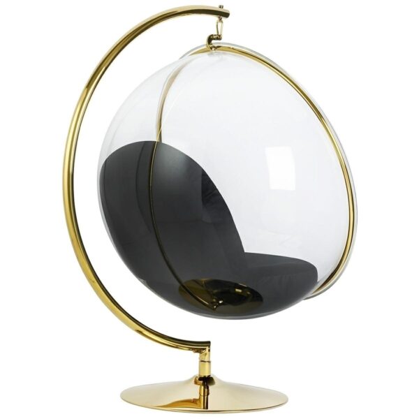 Fotel BUBBLE STAND GOLD VELVET poduszka czarna - obrazek 3