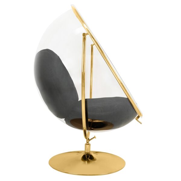 Fotel BUBBLE STAND 2 GOLD VELVET poduszka czarna - obrazek 2