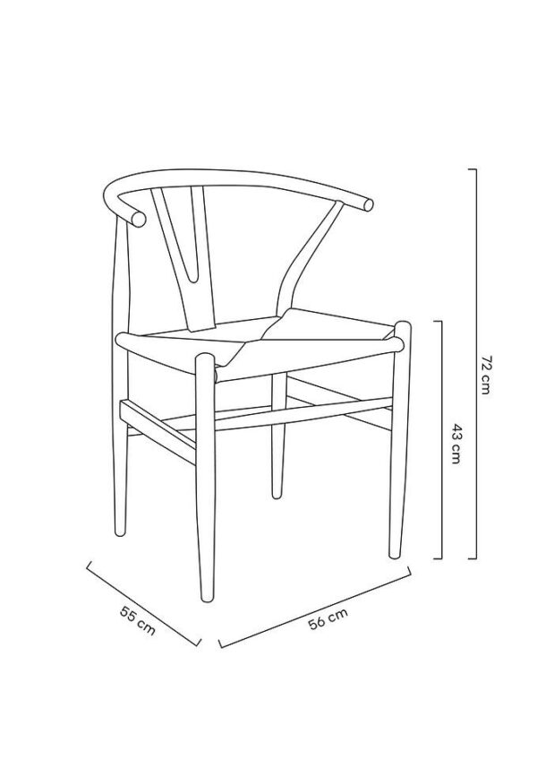 Krzesło WISHBONE czarne - drewno bukowe, naturalne włókno - obrazek 2