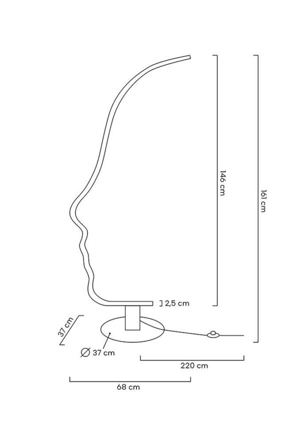 Lampa podłogowa FACE FLOOR czarna - obrazek 2