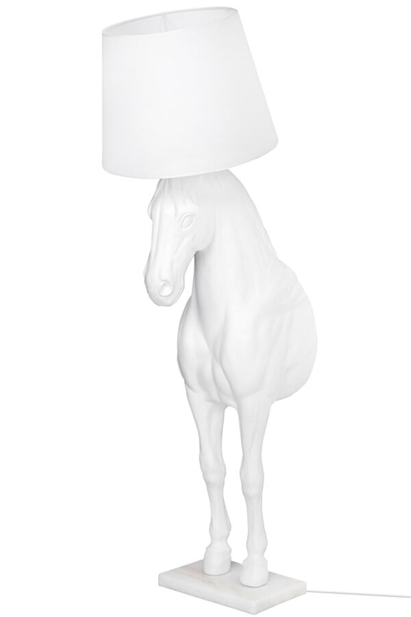 Lampa podłogowa KOŃ HORSE STAND M biała - włókno szklane - obrazek 3