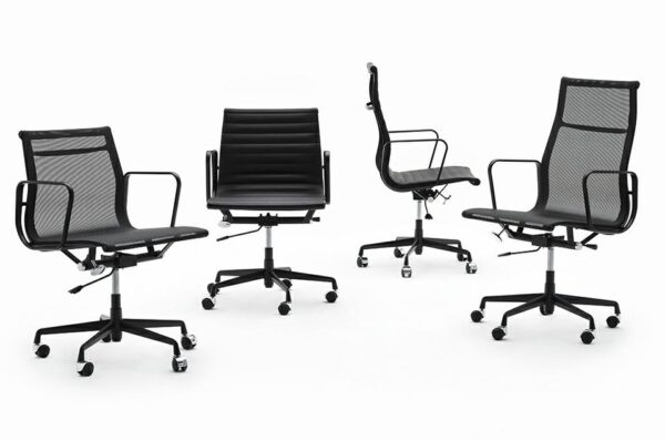 Fotel biurowy AERON PRESTIGE PLUS czarny - skóra naturalna, aluminium - obrazek 3