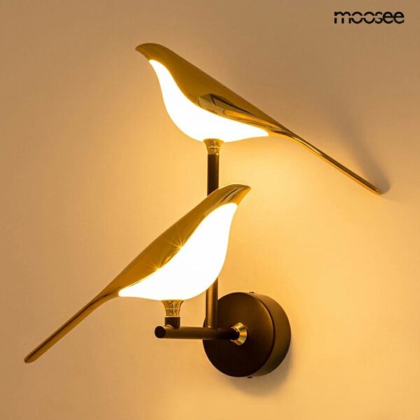 MOOSEE lampa ścienna BIRD TWIN złota - obrazek 2