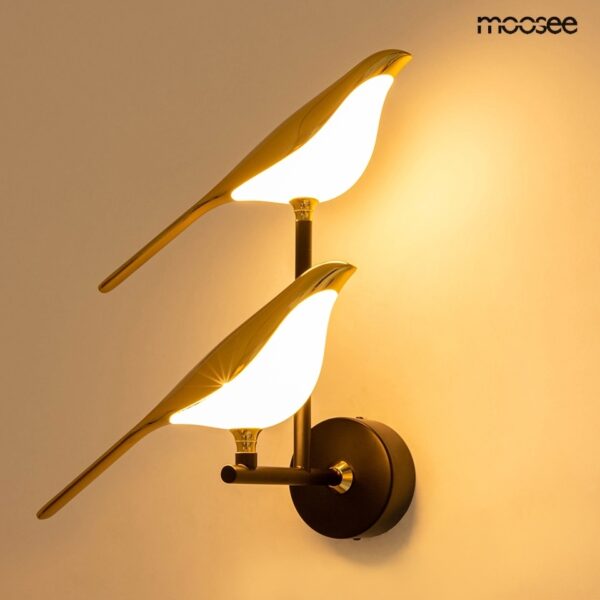 MOOSEE lampa ścienna BIRD TWIN złota - obrazek 3