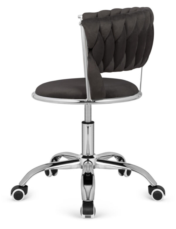 Krzesło obrotowe warkocz TRECCIA OFFICE BLACK VELVET - obrazek 2