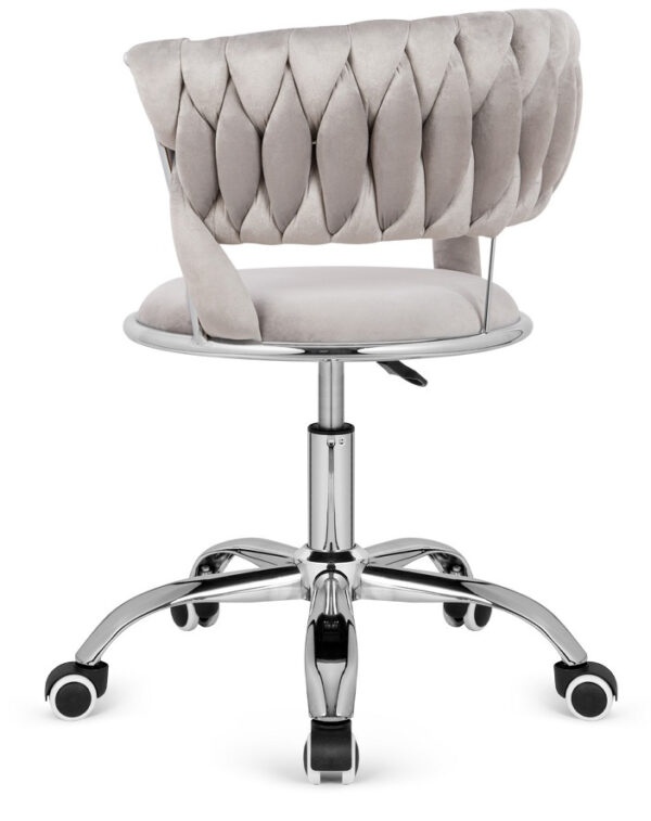 Krzesło obrotowe warkocz TRECCIA OFFICE GREY VELVET - obrazek 3