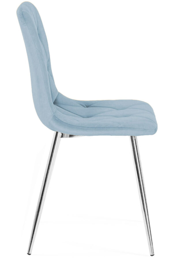 Krzesło tapicerowane BORGO VELVET LIGHT BLUE SILVER - obrazek 4