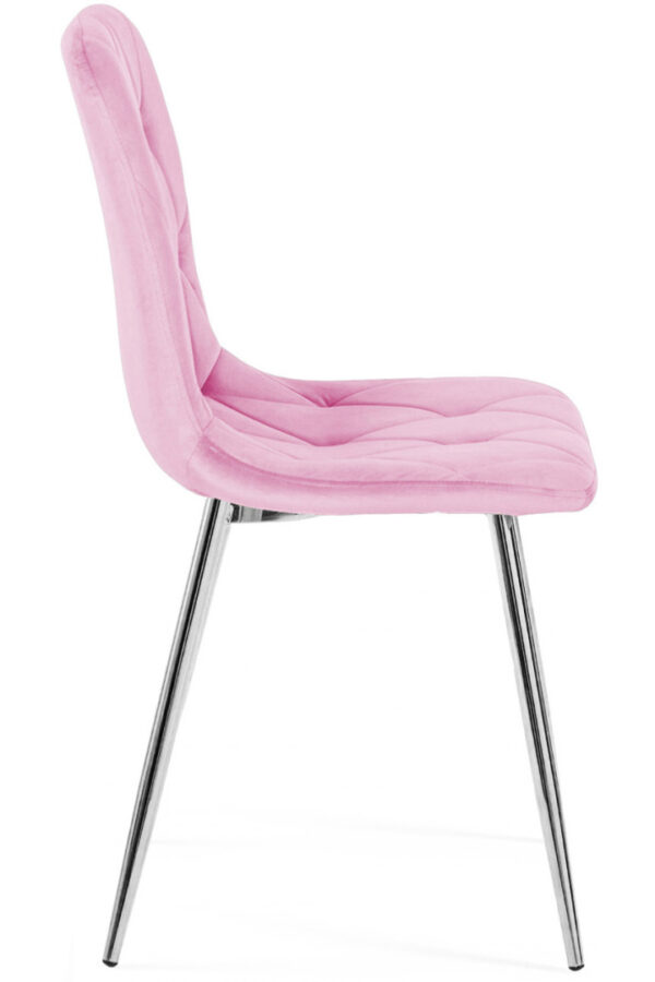 Krzesło tapicerowane BORGO VELVET PINK SILVER - obrazek 4