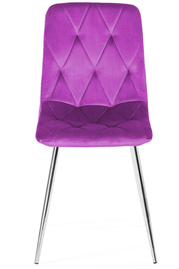 Krzesło tapicerowane BORGO VELVET PURPLE SILVER - obrazek 2