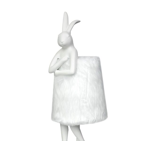 KARE lampa stołowa RABBIT FUR 50 cm       biała / srebrna
