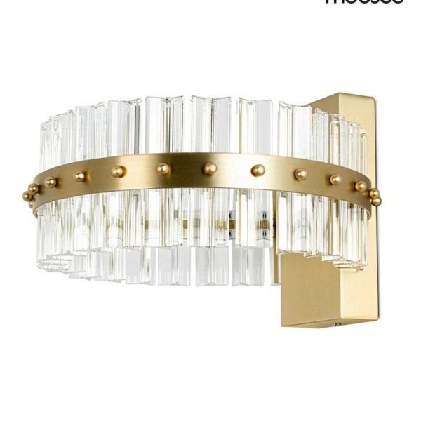 MOOSEE lampa ścienna SATURNUS WALL złota - LED, kryształ, stal szczotkowana