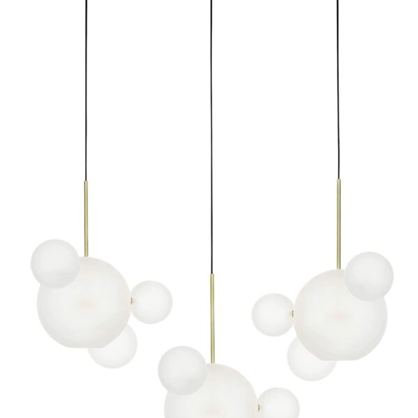 MOOSEE lampa wisząca CAPRI LINE 3 złota   / biała - 180 LED, aluminium, szkło