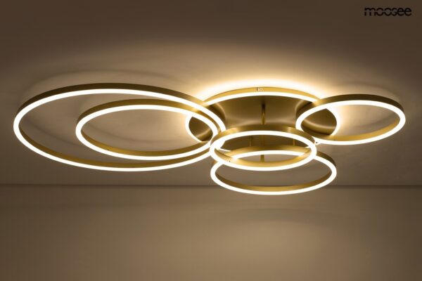 MOOSEE lampa sufitowa / plafon RINGS 6 złota - obrazek 3