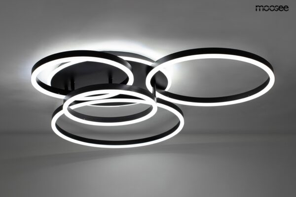 MOOSEE lampa sufitowa / plafon RINGS 5 czarna - obrazek 2
