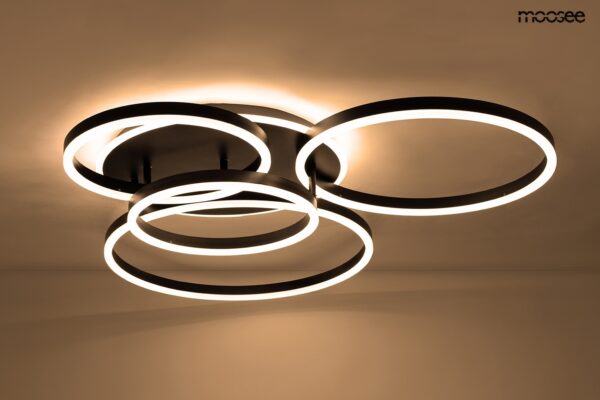 MOOSEE lampa sufitowa / plafon RINGS 5 czarna - obrazek 3