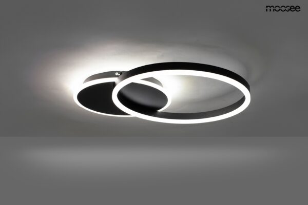 MOOSEE lampa sufitowa / plafon RINGS 2 czarna - obrazek 2