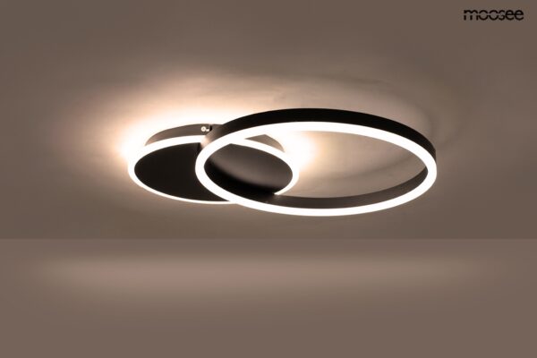 MOOSEE lampa sufitowa / plafon RINGS 2 czarna - obrazek 3