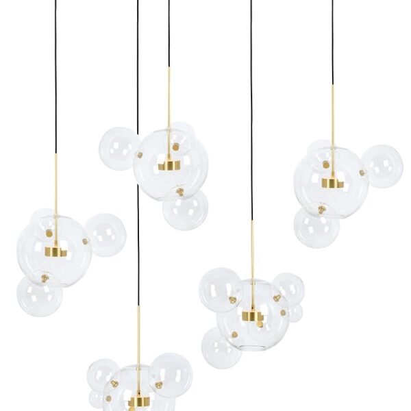 MOOSEE lampa wisząca CAPRI LINE 5 złota   - 300 LED, aluminium, szkło