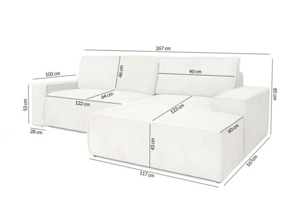 Narożnik PILLOW M prawy z funkcją spania zielony - obrazek 2