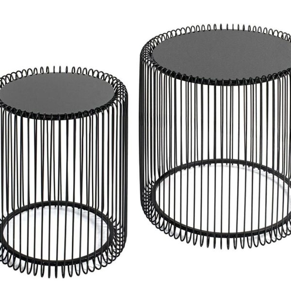 KARE zestaw stolików kawowych WIRE 44 cm czarny