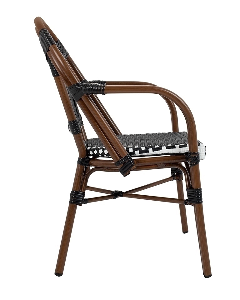 Krzesło ogrodowe CAFE PARIS ARM brązowe rattan - obrazek 2