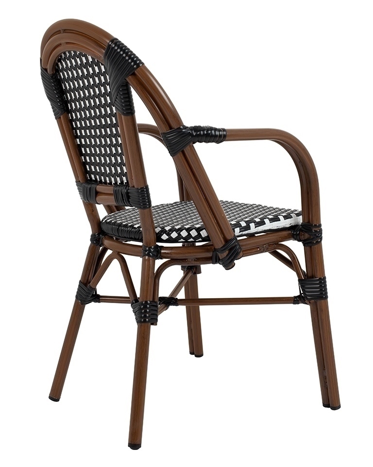 Krzesło ogrodowe CAFE PARIS ARM brązowe rattan - obrazek 3