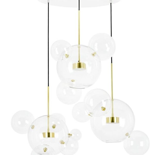 MOOSEE lampa wisząca CAPRI DISC 3 złota   - 180 LED, aluminium, szkło