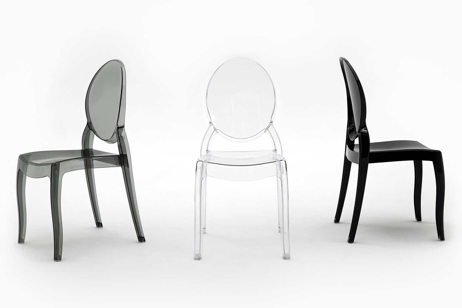 Krzesło ELIZABETH czarne - poliwęglan - obrazek 3