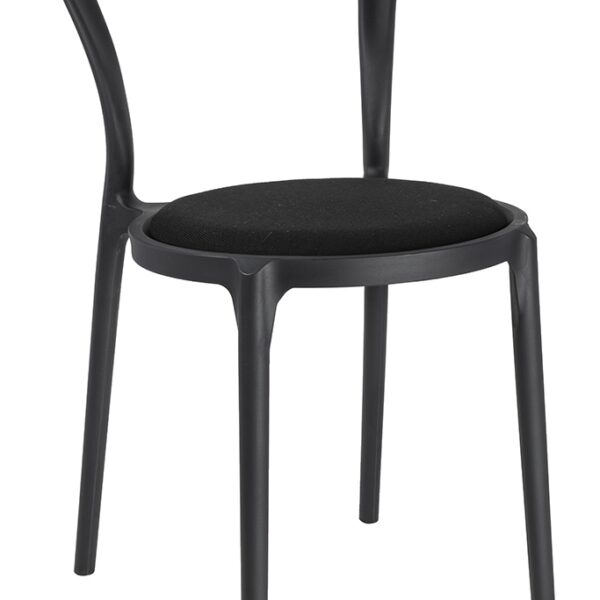 Krzesło SLIM czarne - polipropylen, tkanina