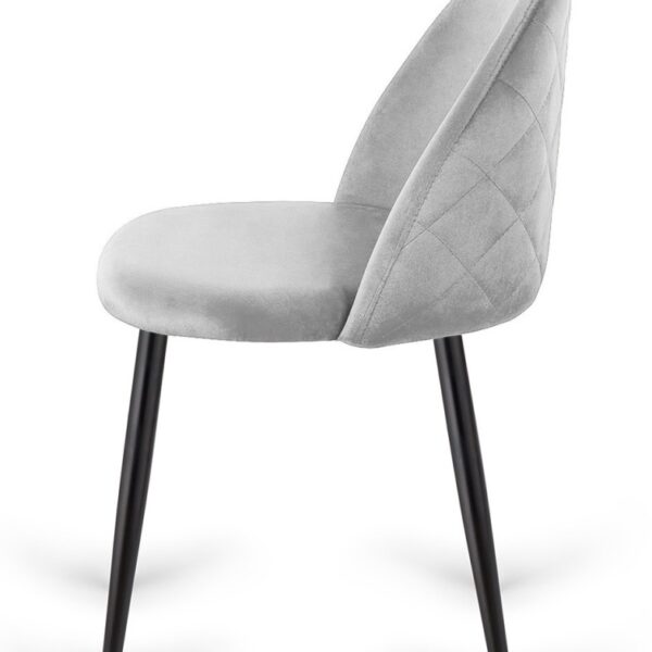 Krzesło tapicerowane GLORIA LIGHT GREY VELVET OUTLET