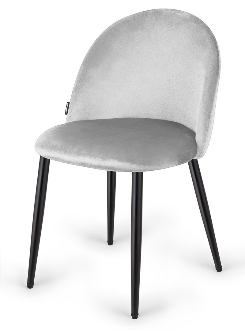 Krzesło tapicerowane GLORIA LIGHT GREY VELVET OUTLET - obrazek 2