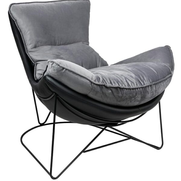 Fotel OTILIA STAND VELVET ciemny szary welur