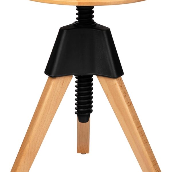 Stołek JERRY czarny - polipropylen, drewno