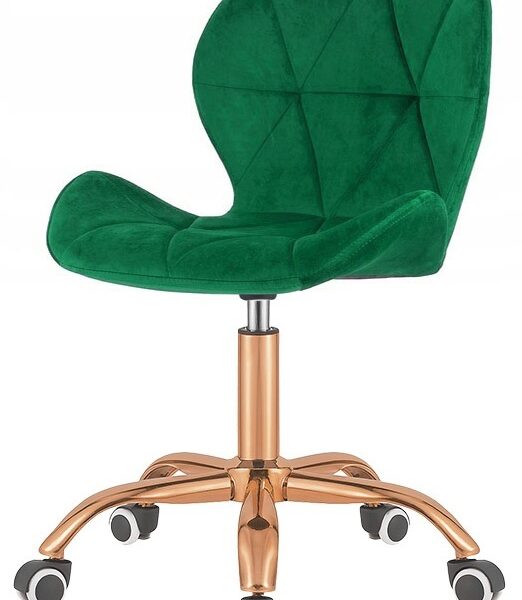 Krzesło obrotowe VASTO OFFICE VELVET GREEN ROSE GOLD