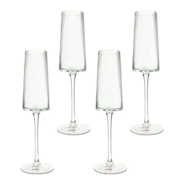 KARE komplet 4 kieliszków do szampana RIFFLE 215 ml