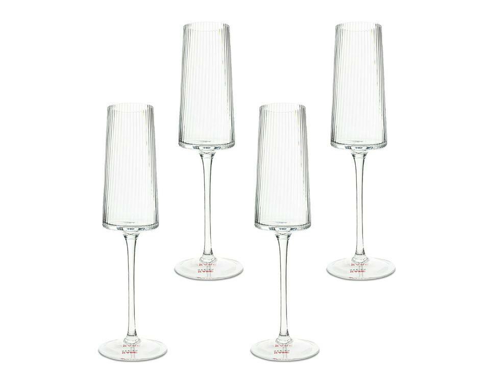 KARE komplet 4 kieliszków do szampana RIFFLE 215 ml
