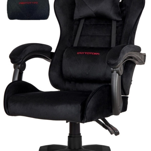 Fotel obrotowy gamingowy ENZO XL BLACK ALCANTARA