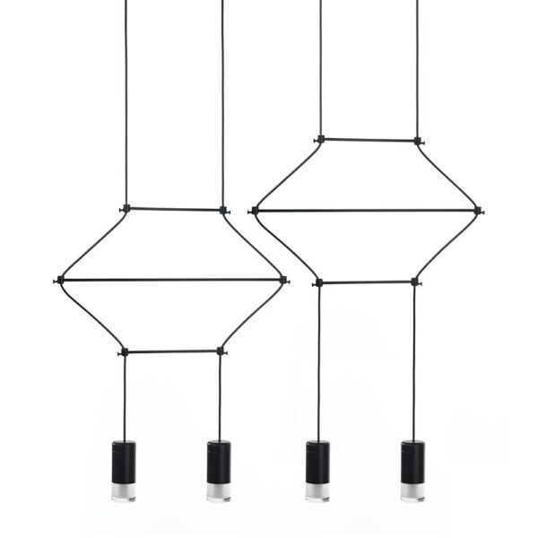 MOOSEE lampa wisząca FLUSSO LINE 4 czarna