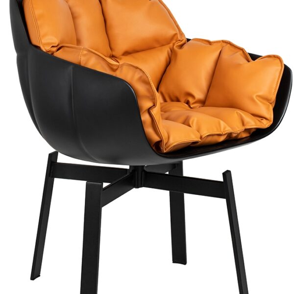 Krzesło obrotowe SHIBA brązowe / czarne - włókno szklane