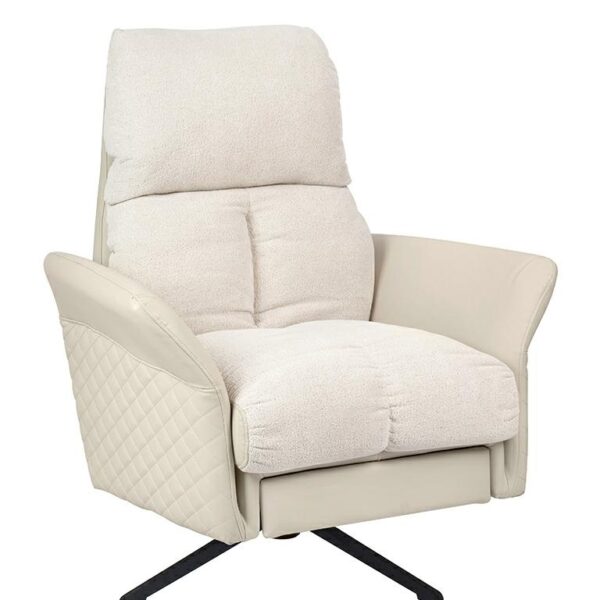 Fotel obrotowy RELAX beżowy - skóra PU, stal