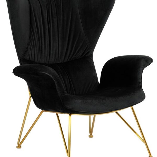 Fotel SHRIMP VELVET czarny / złoty