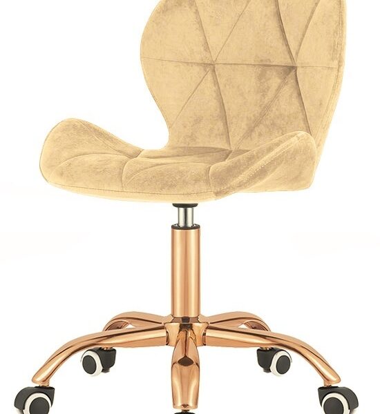 Krzesło obrotowe VASTO OFFICE VELVET BEIGE ROSE GOLD