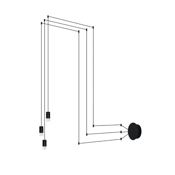 MOOSEE lampa ścienna FLUSSO WALL 3        czarna