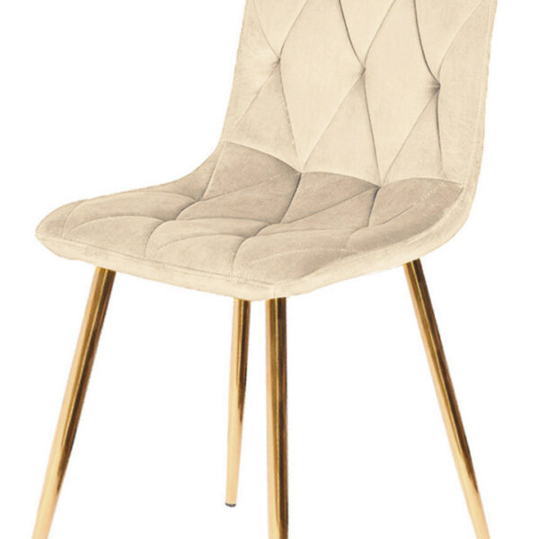Krzesło tapicerowane BORGO VELVET BEIGE GOLD
