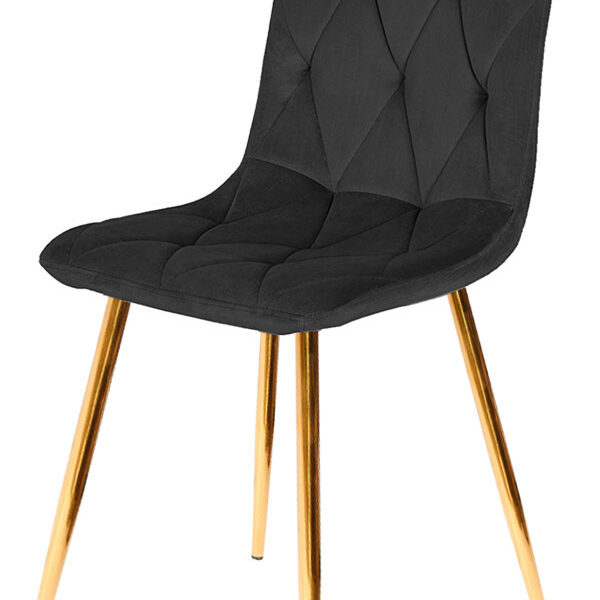 Krzesło tapicerowane BORGO VELVET BLACK GOLD