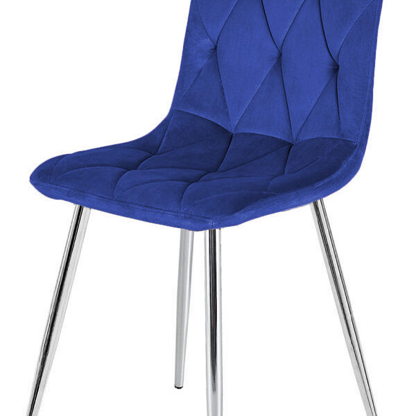 Krzesło tapicerowane BORGO VELVET BLUE SILVER