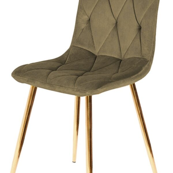 Krzesło tapicerowane BORGO VELVET BROWN GOLD